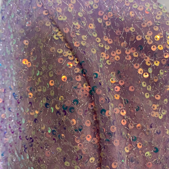 Lovely Grace Purple Sequin Gown Large Sequins Tulle Maxi Dress Lilac Lavender - Picture 4 of 16